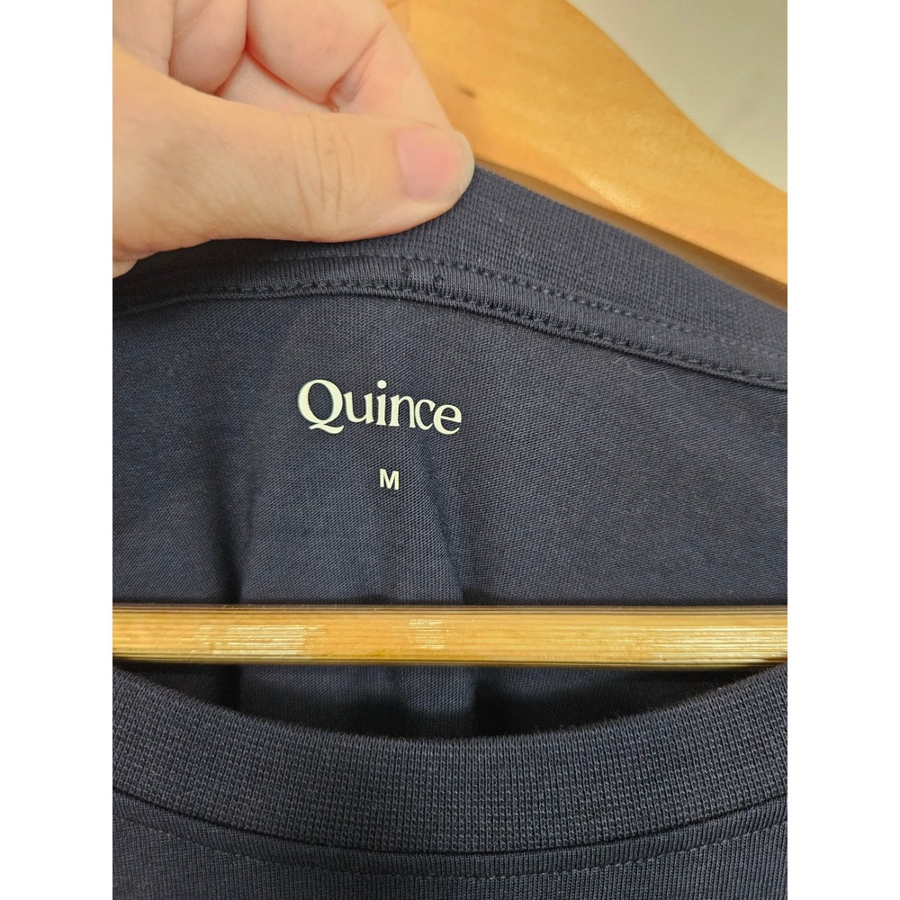 Quince Cotton Modal Relaxed Long Sleeve Tee Navy Blue Mens Medium - Picture 3 of 8